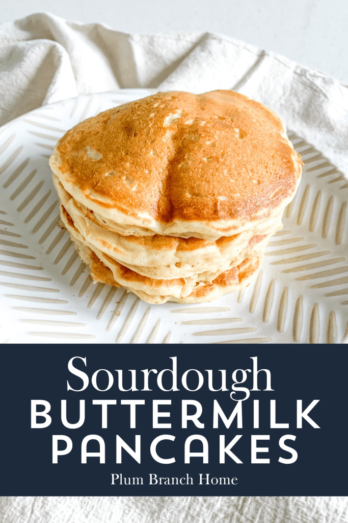 graphic for sourdough buttermilk pancakes