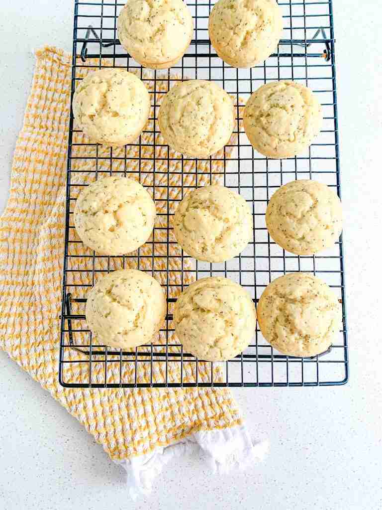 freshly baked lemon poppyseed muffins