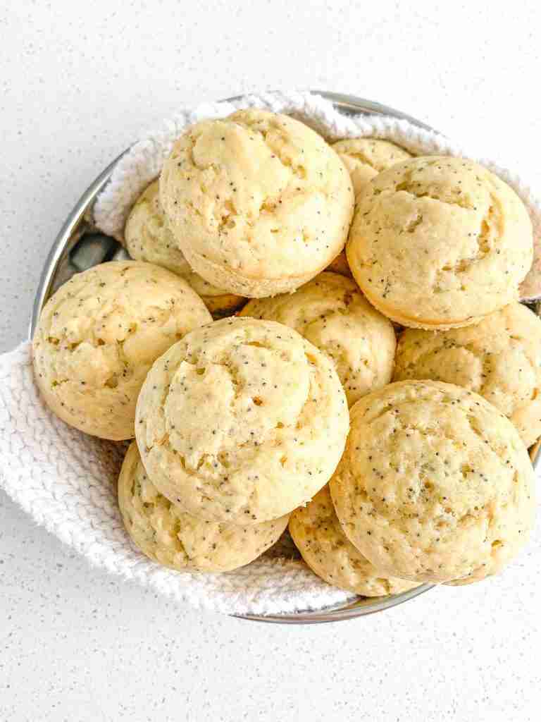 freshly baked lemon poppyseed muffins