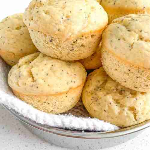 freshly baked lemon poppyseed muffins