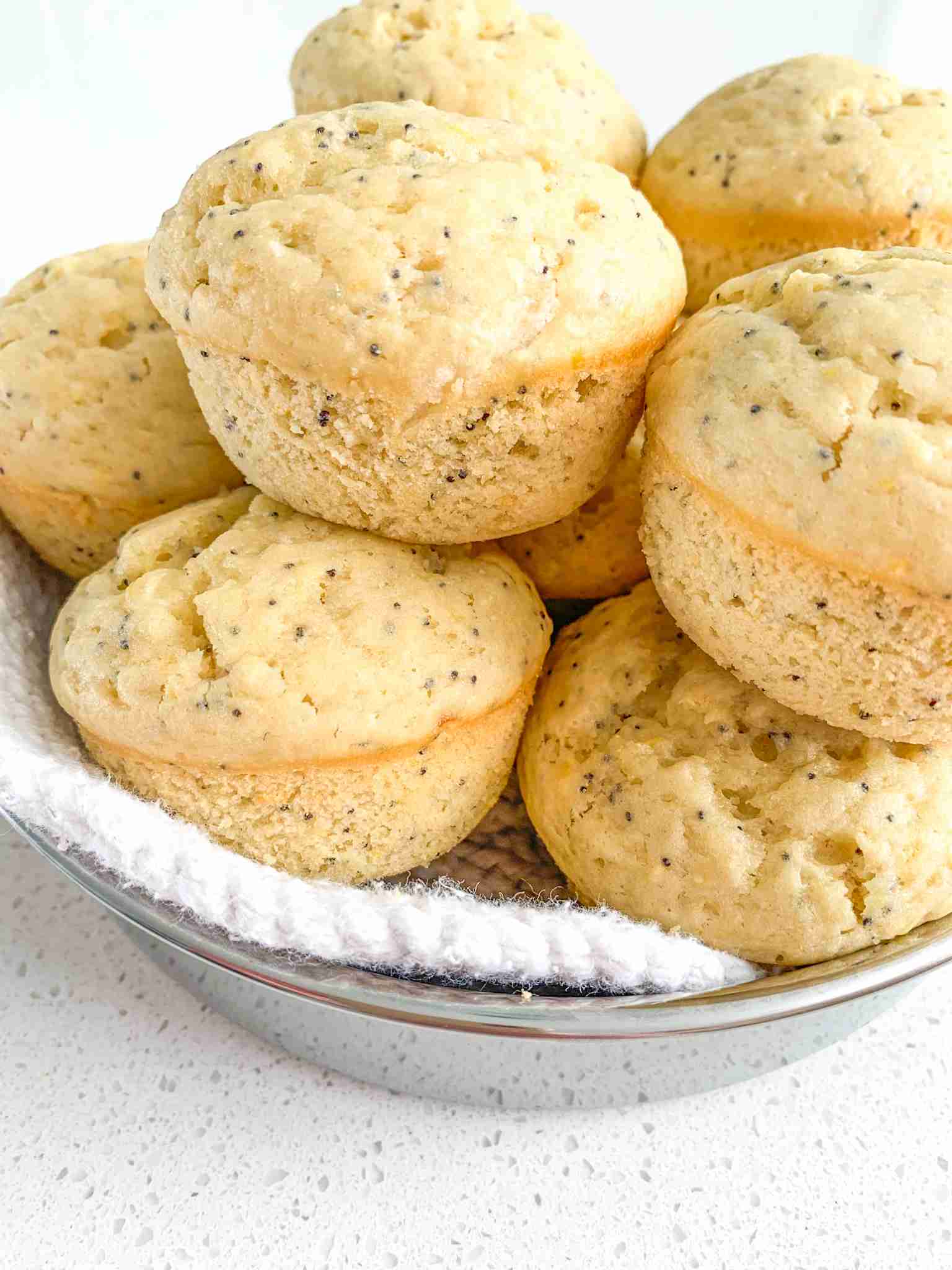 freshly baked lemon poppyseed muffins
