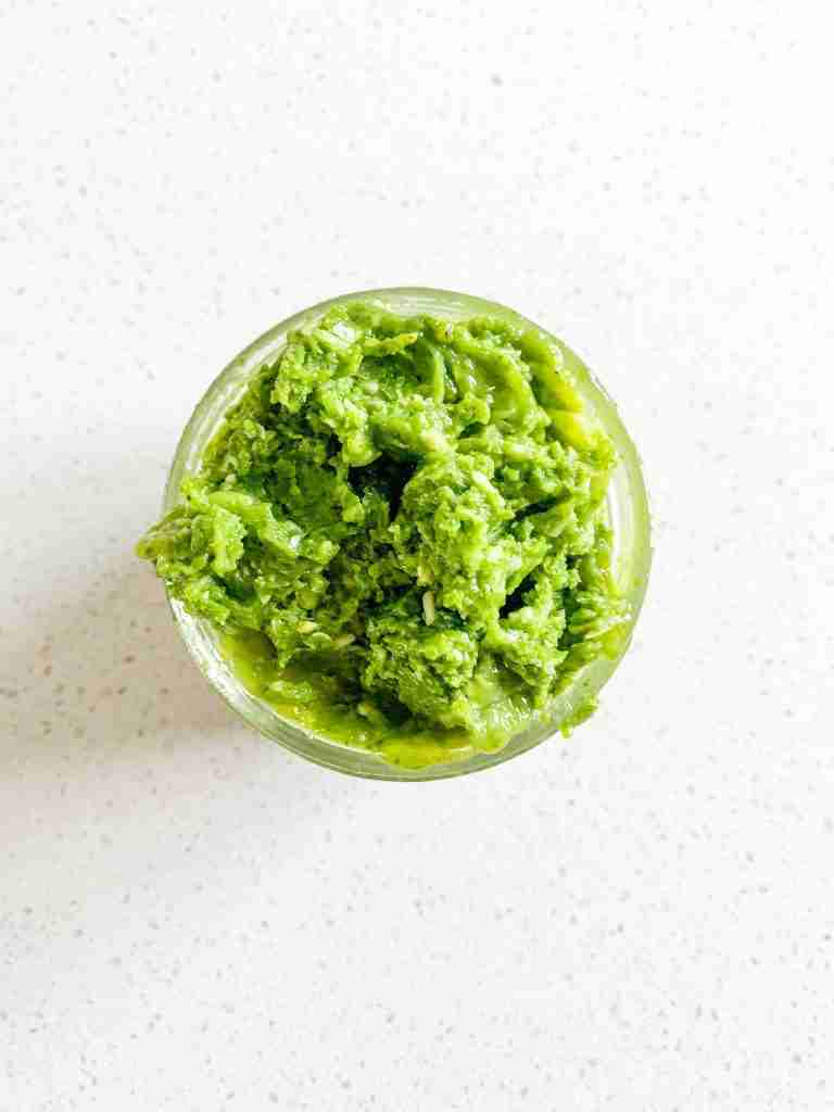 freshly made avocado oil pesto