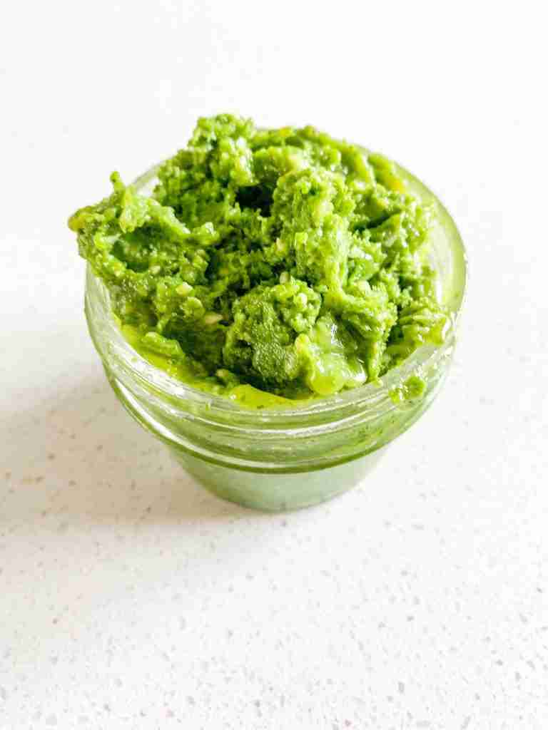 freshly made avocado oil pesto
