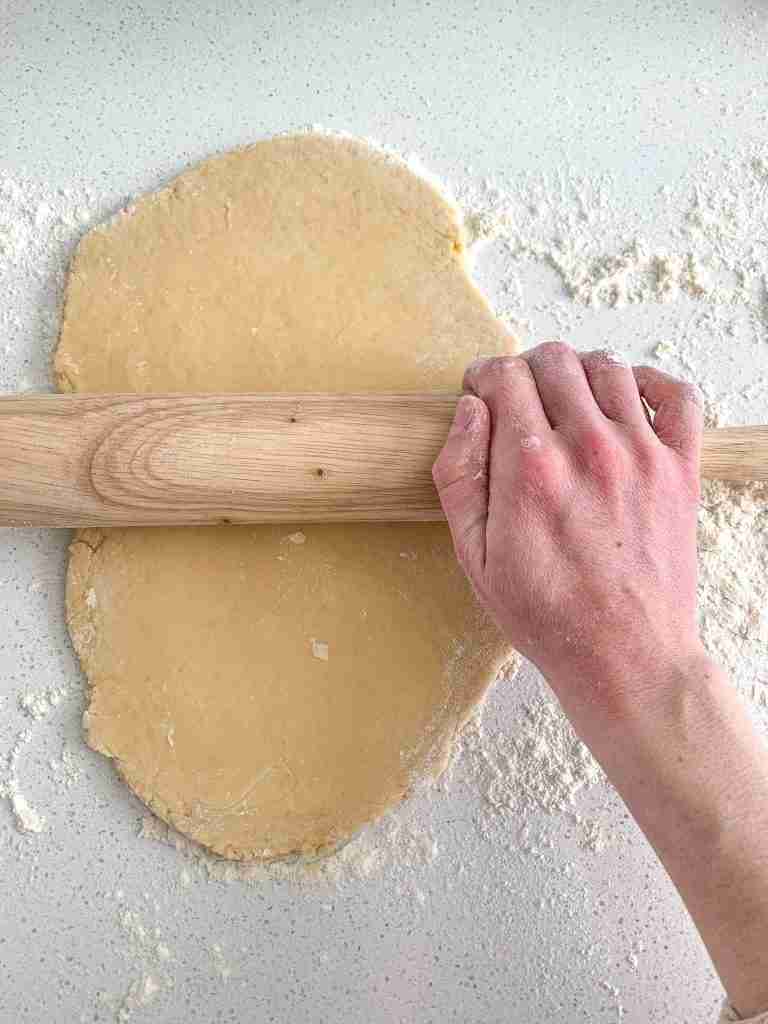 rolling out dough for sourdough lofthouse cookies