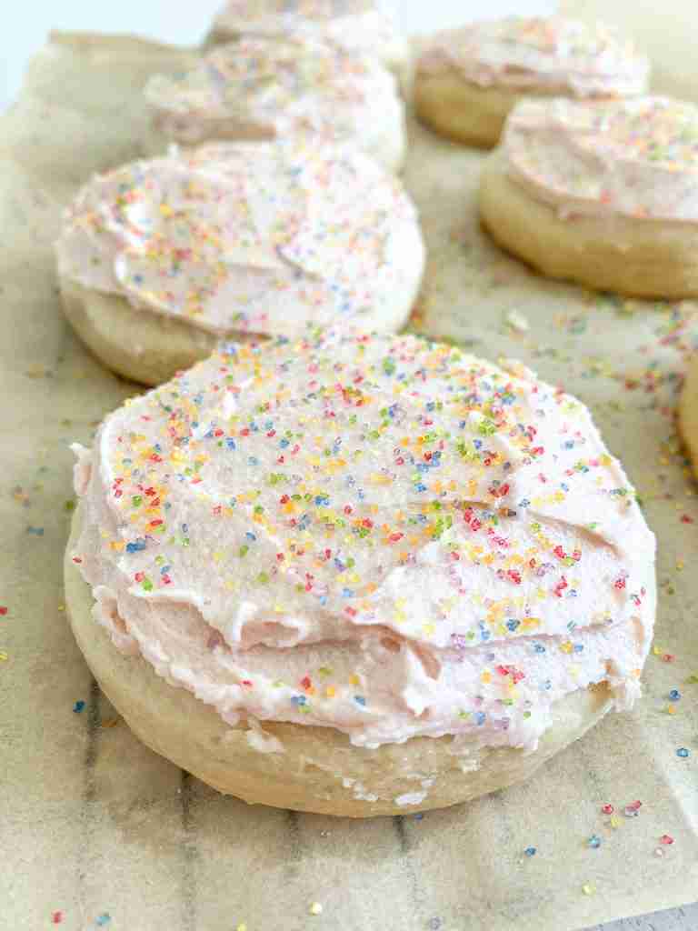 freshly baked and frosted sourdough lofthouse cookies