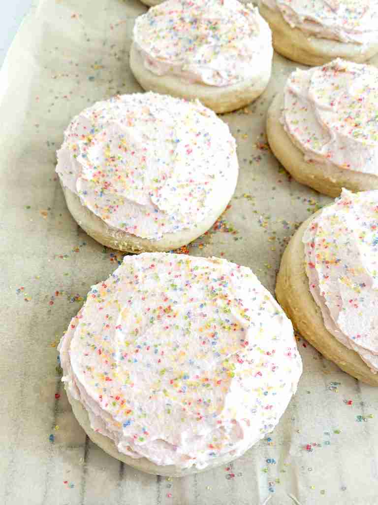 freshly baked and frosted sourdough lofthouse cookies