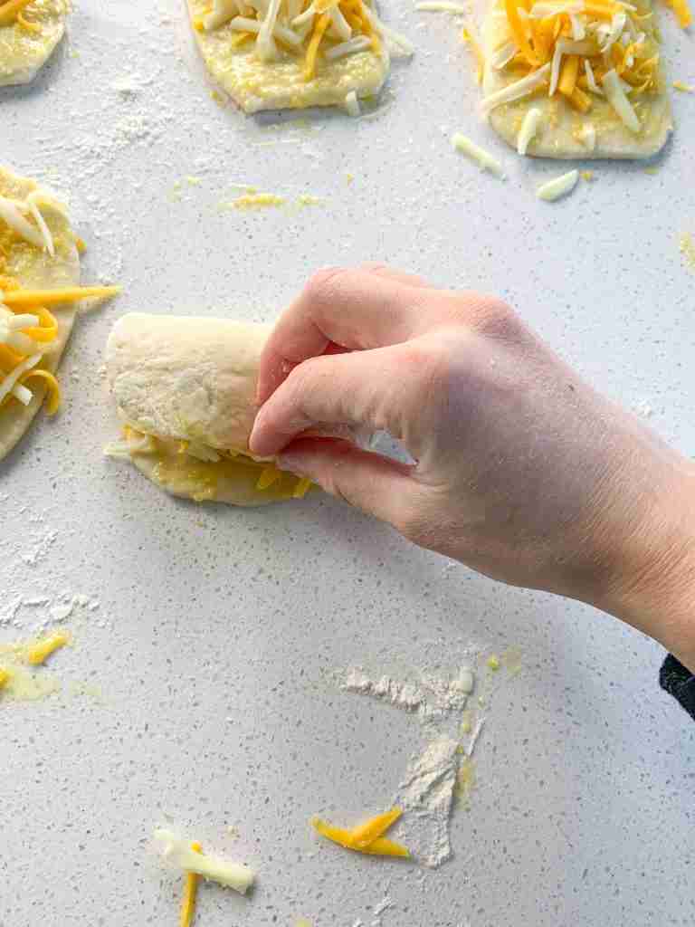 folding garlic pull apart dough