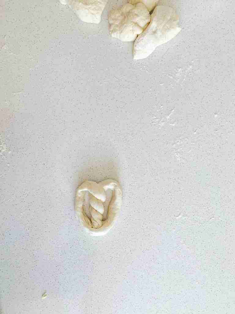 shaping sourdough soft pretzel