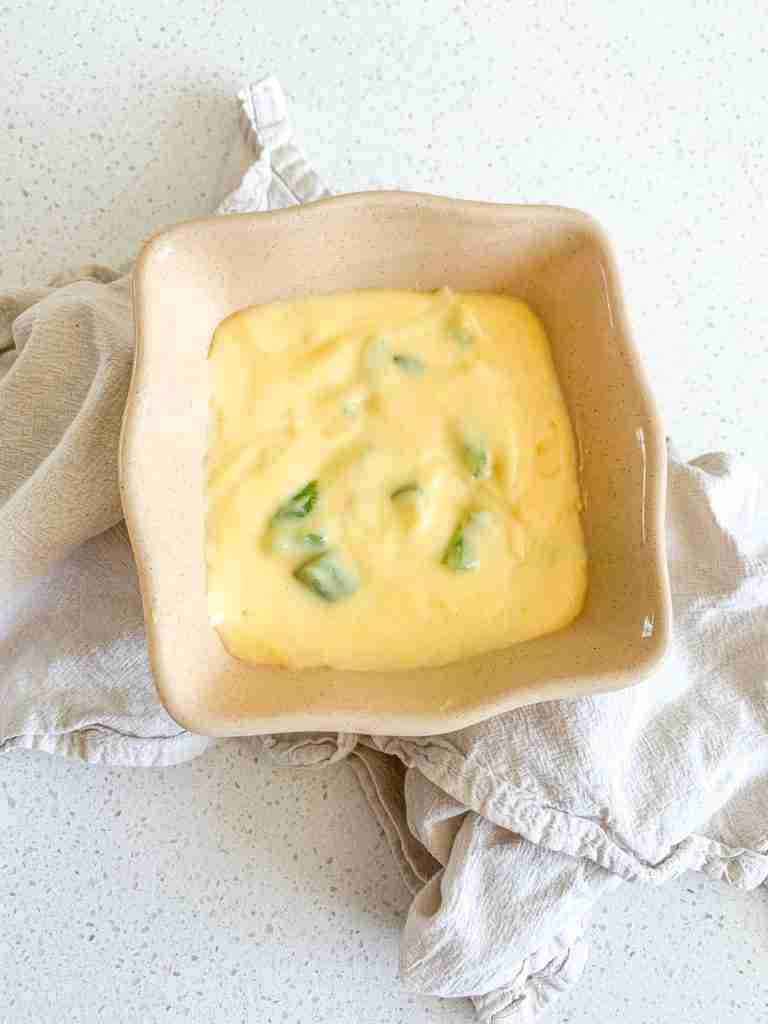 freshly made jalapeno cheese dip in a bowl