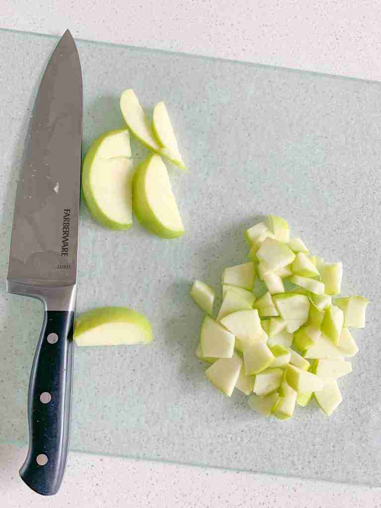 apple cut up for spring fruit salad