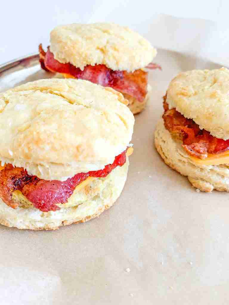 freshly made sourdough breakfast sandwiches