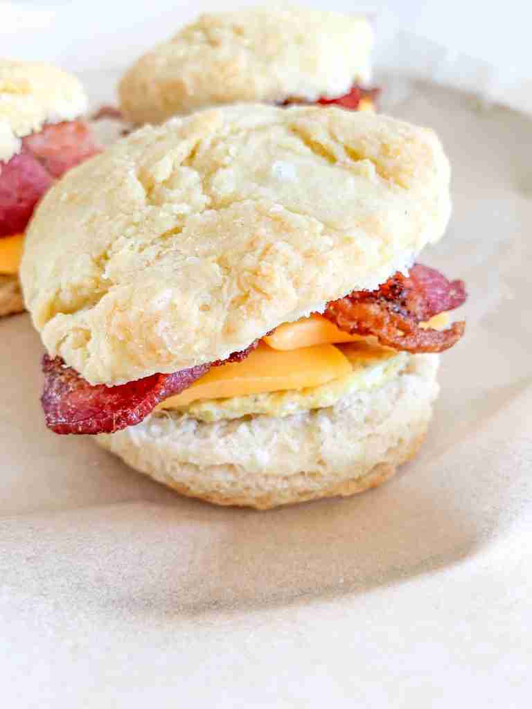 freshly made sourdough breakfast sandwiches