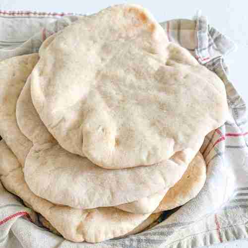 freshly baked sourdough pita bread