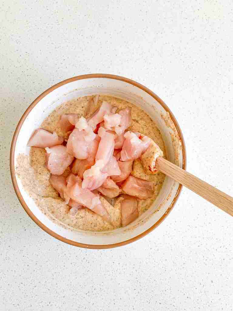 chicken cut up for chicken shawarma sheet pan dinner