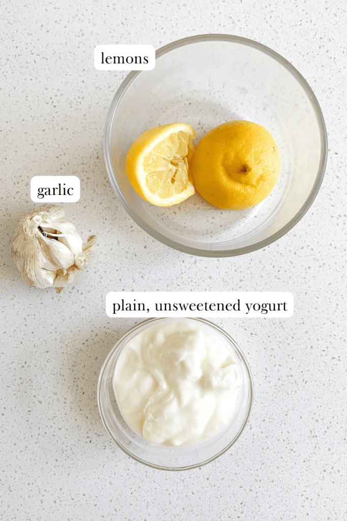 chicken shawarma sheet pan dinner labeled ingredients