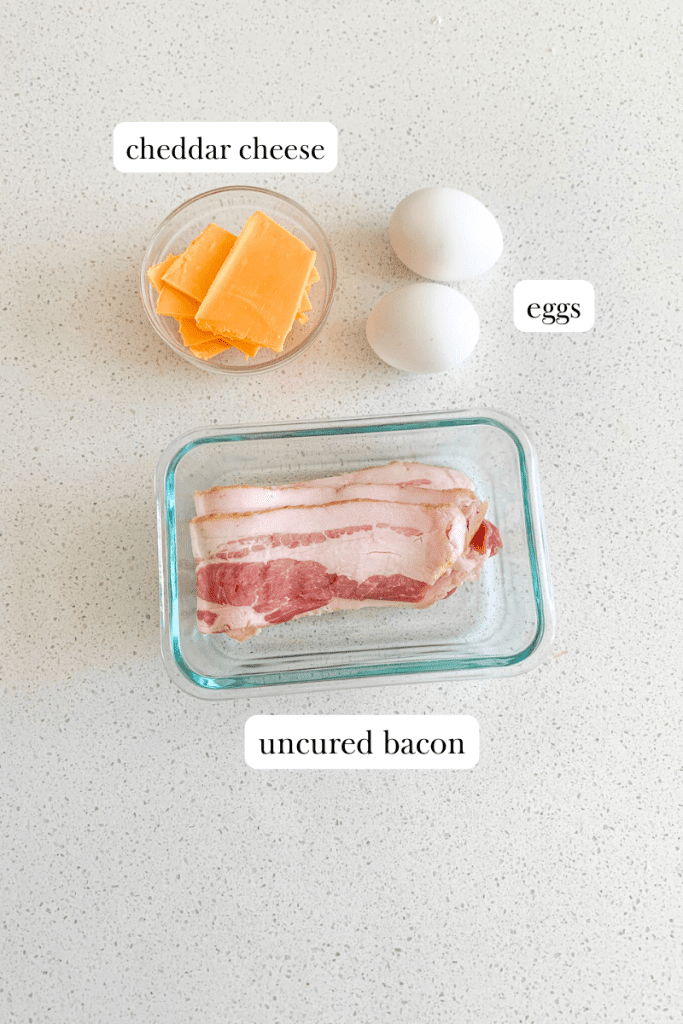 sourdough breakfast sandwiches labeled ingredients