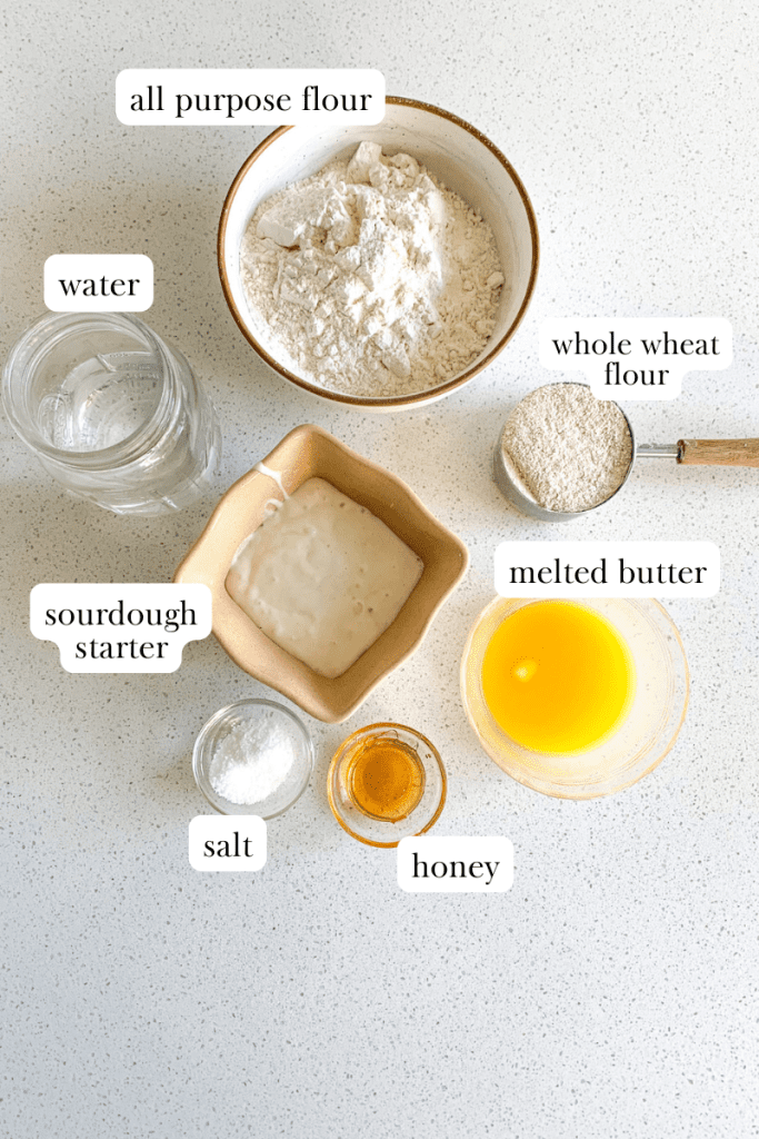 sourdough pita bread labeled ingredients
