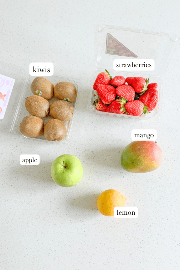spring fruit salad labeled ingredients