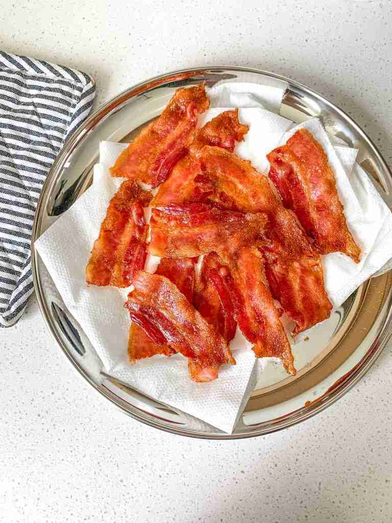 cooked bacon ready for chopping