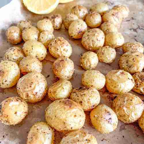 freshly roasted lemon potatoes