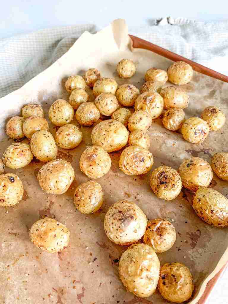 freshly roasted lemon potatoes