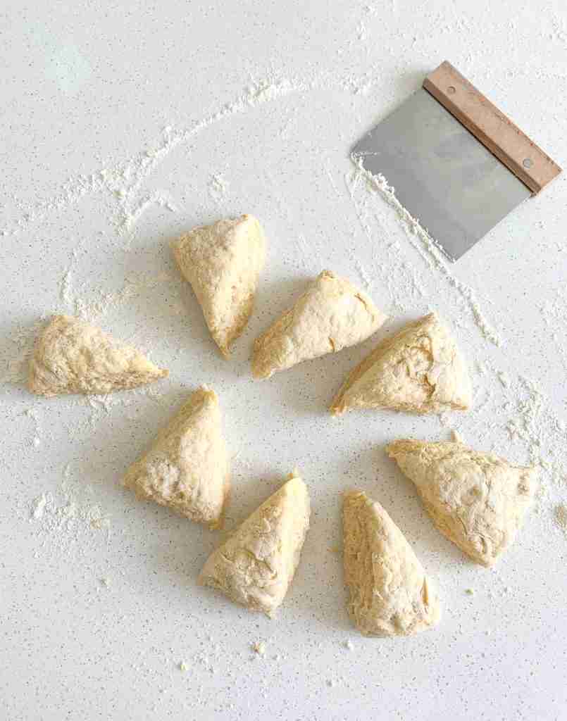 sourdough lemon scones dough shaped