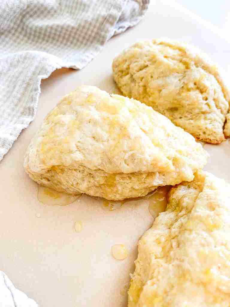 freshly baked sourdough lemon scones