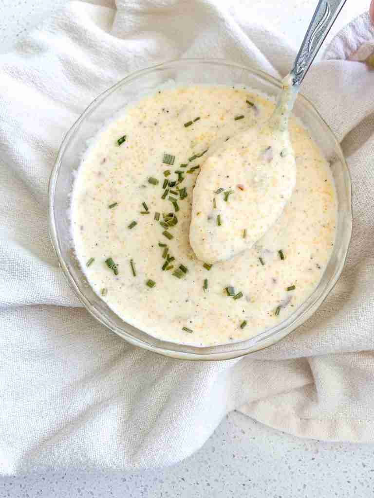 freshly made bowl of bacon cheese grits