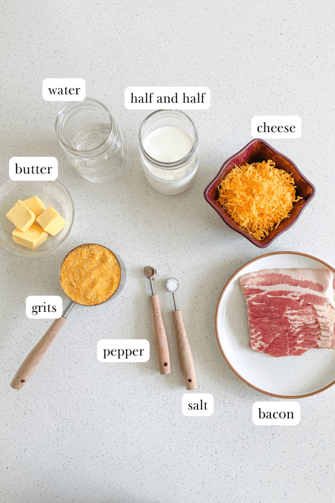 bacon cheese grits labeled ingredients