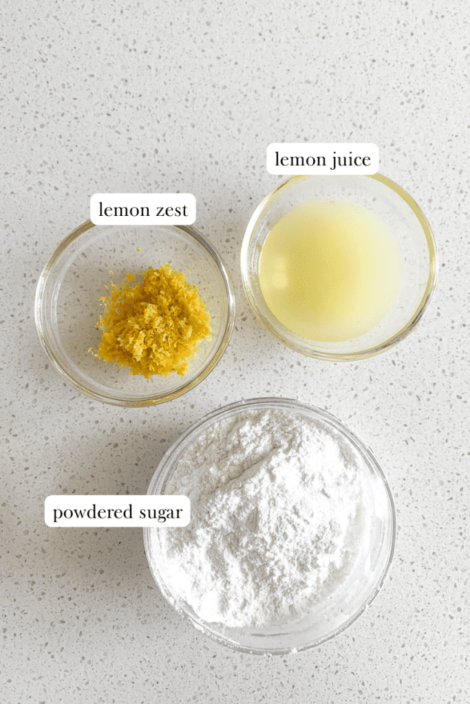 sourdough lemon scones glaze labeled ingredients