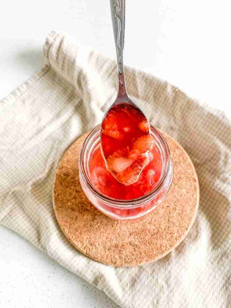 freshly made Homemade Strawberry Glaze (for Angel Food Cake)