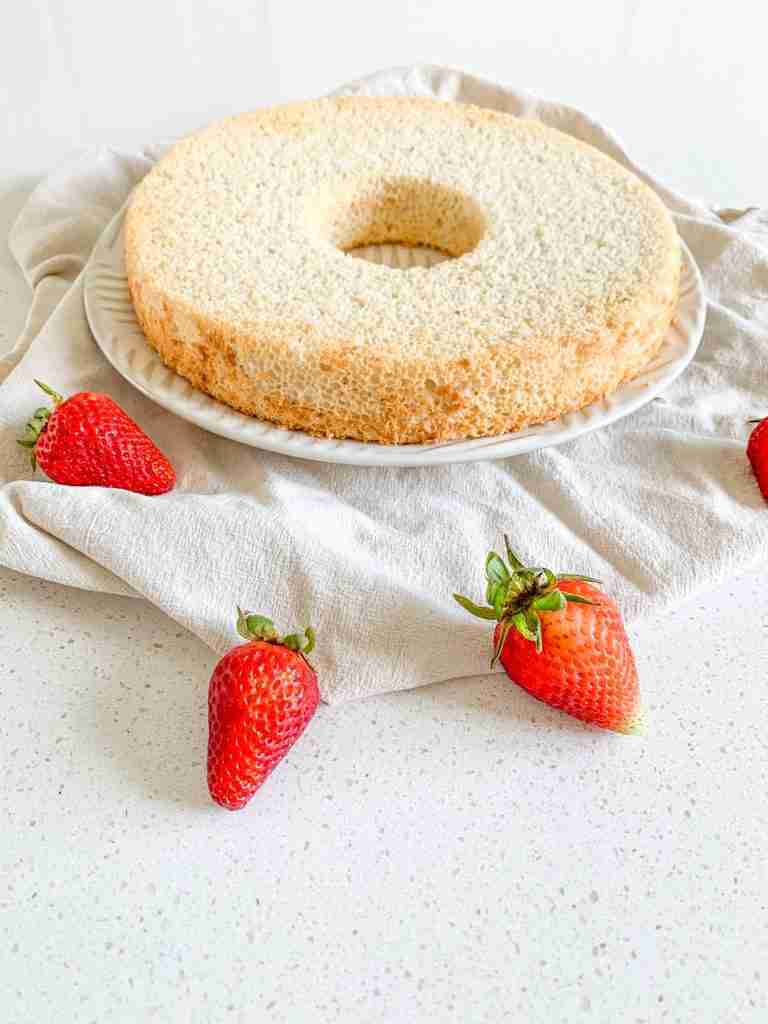 freshly baked sourdough angel food cake