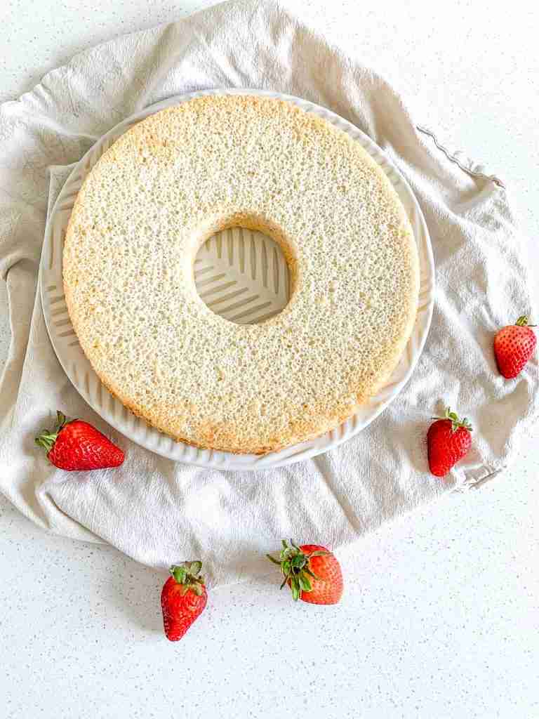 freshly baked sourdough angel food cake