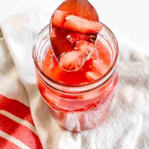 freshly made Homemade Strawberry Glaze (for Angel Food Cake)