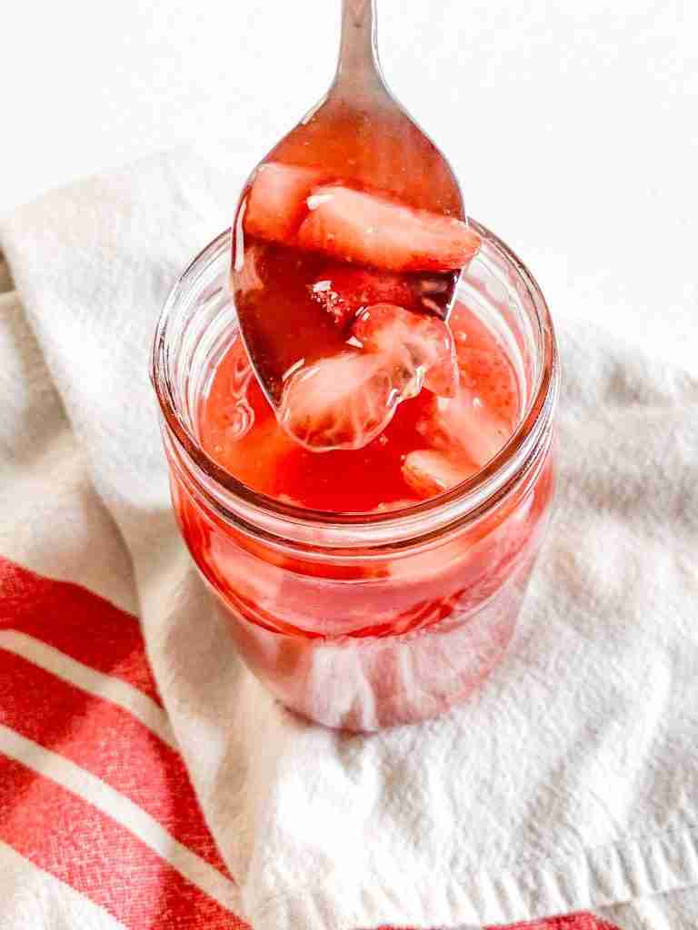 freshly made Homemade Strawberry Glaze (for Angel Food Cake)