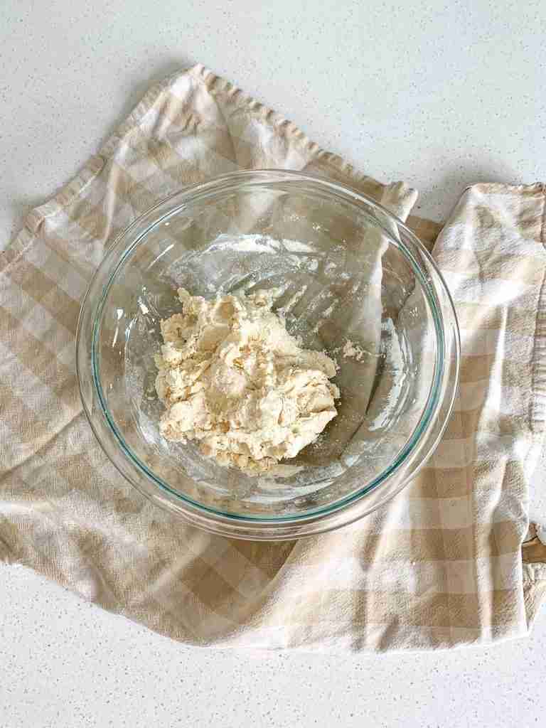 sourdough brioche bun dough mixed
