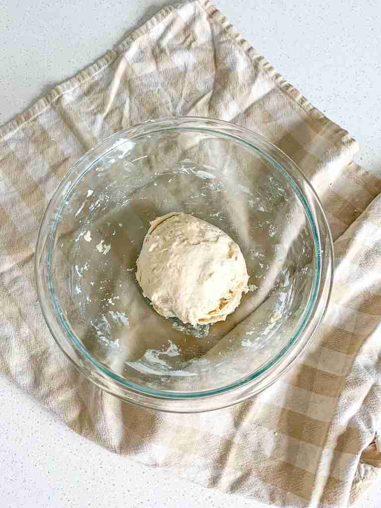sourdough brioche bun dough ready to bulk ferment