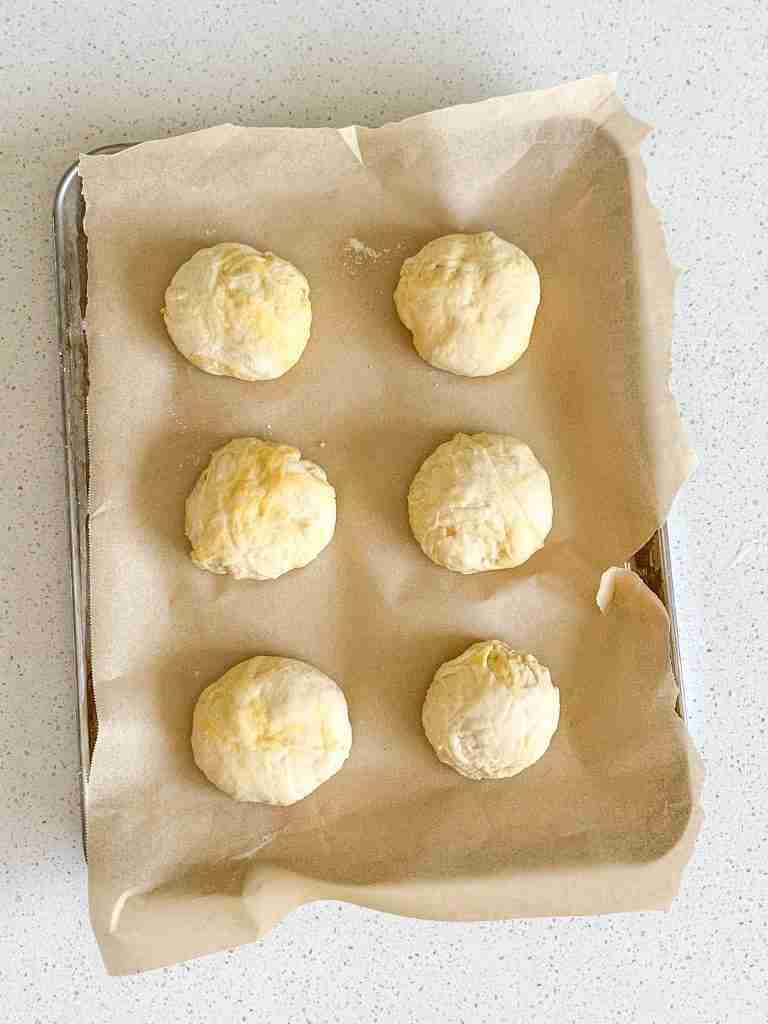 sourdough brioche buns ready to proof
