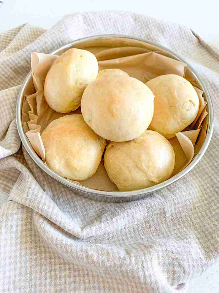 freshly baked sourdough brioche buns