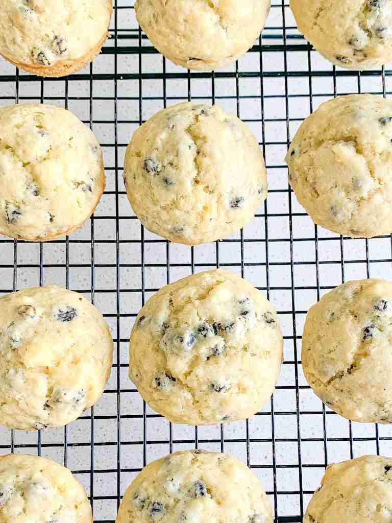 freshly baked sourdough blueberry cheesecake muffins