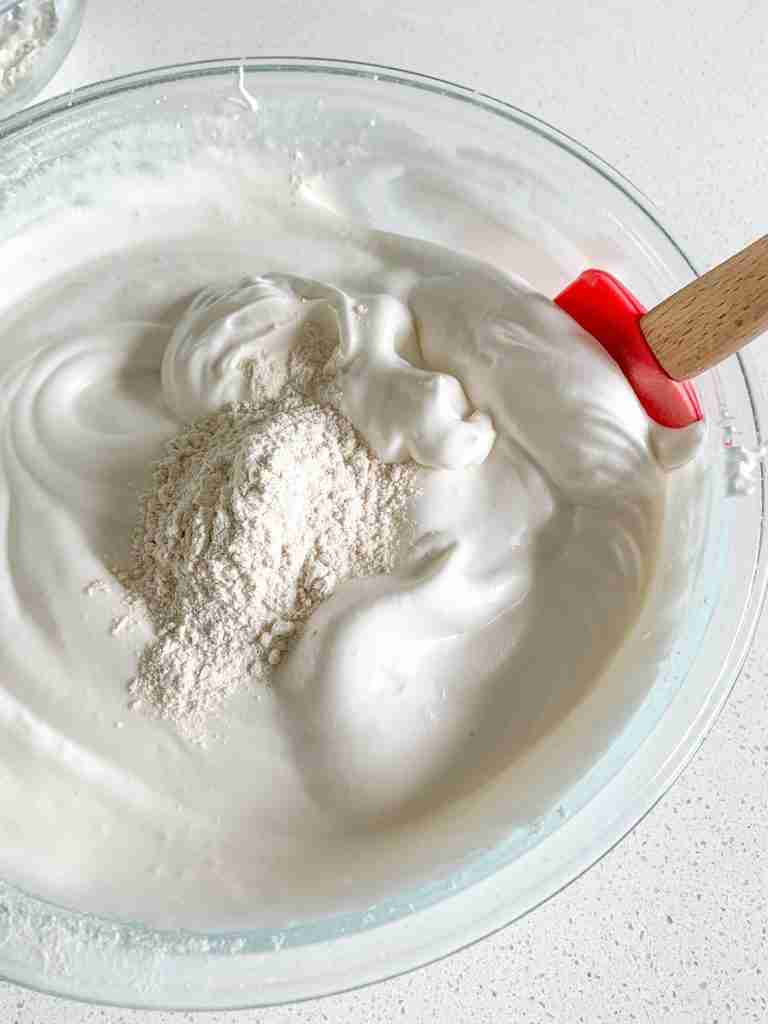 folding flour into sourdough angel food cake batter