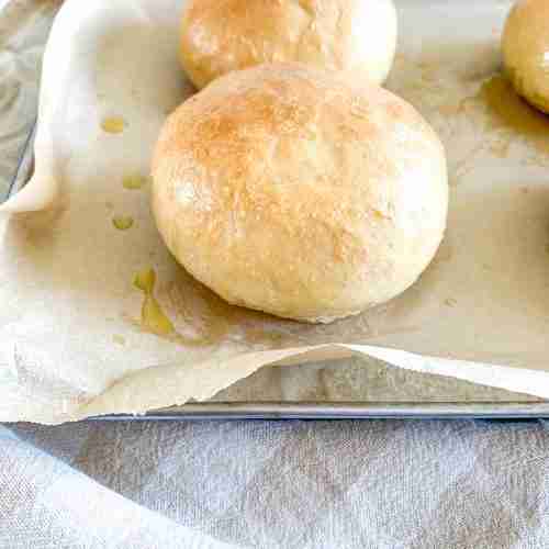 freshly baked sourdough brioche buns