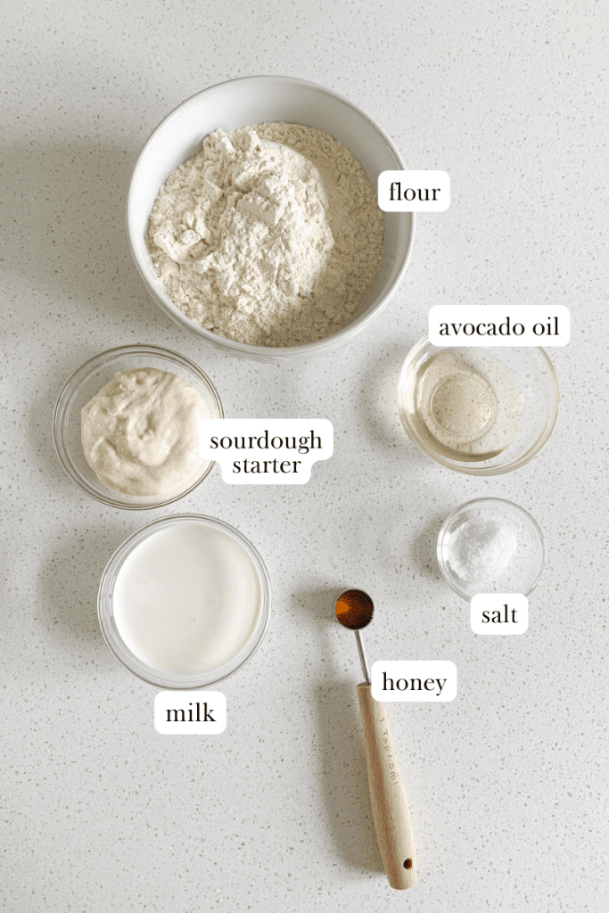 sourdough brioche buns labeled ingredients