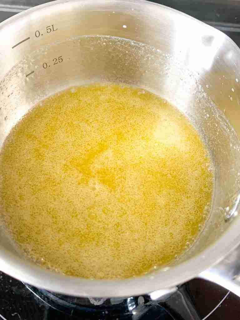 melt butter for garlic sauce