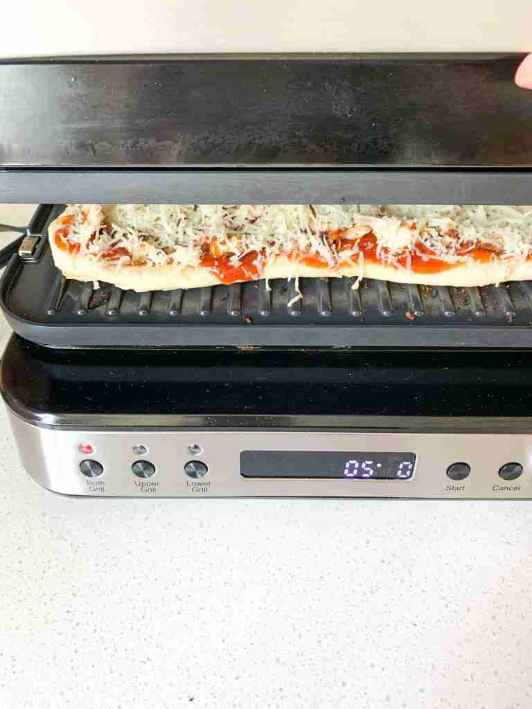 flatbread pizza on a grill