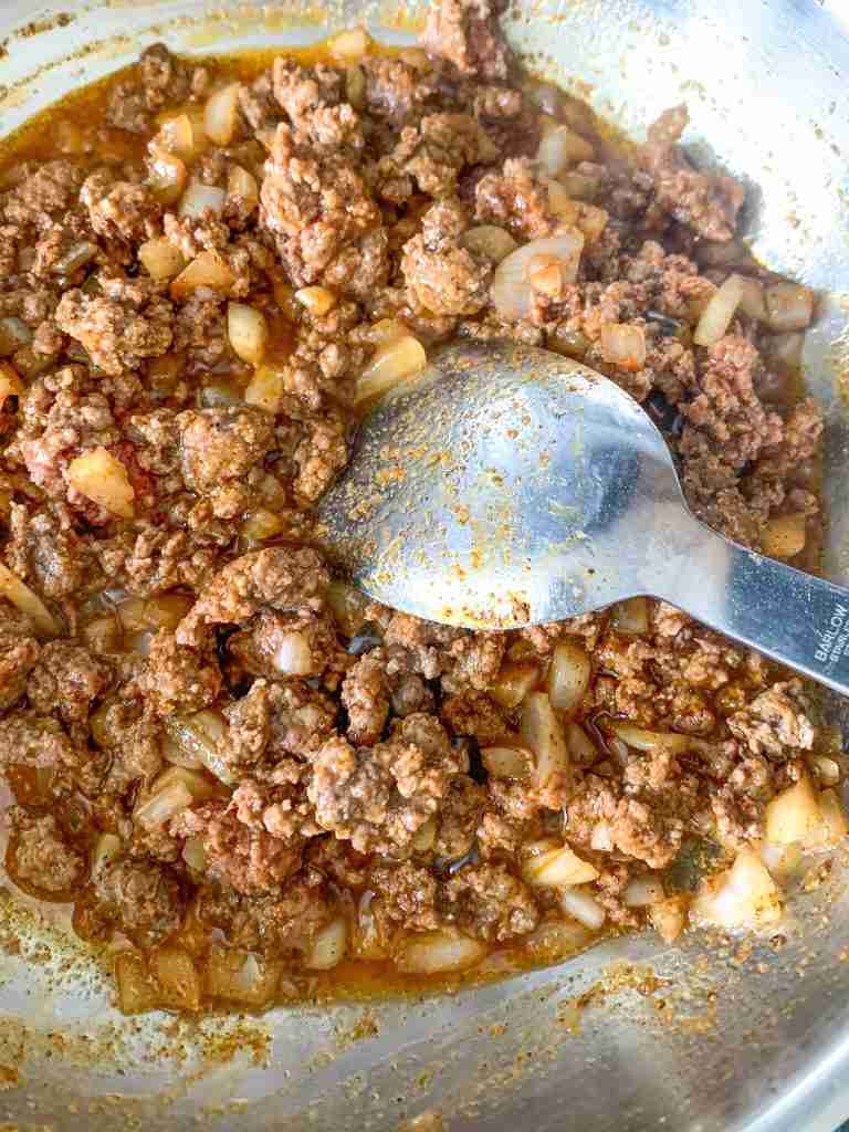 cooking ground beef for dip