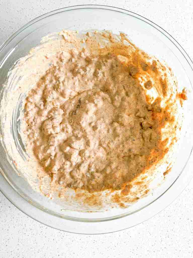 dip mixed together ready for assembly