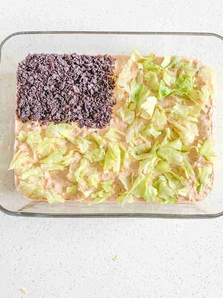 blue corn tortilla chip square to make the flag