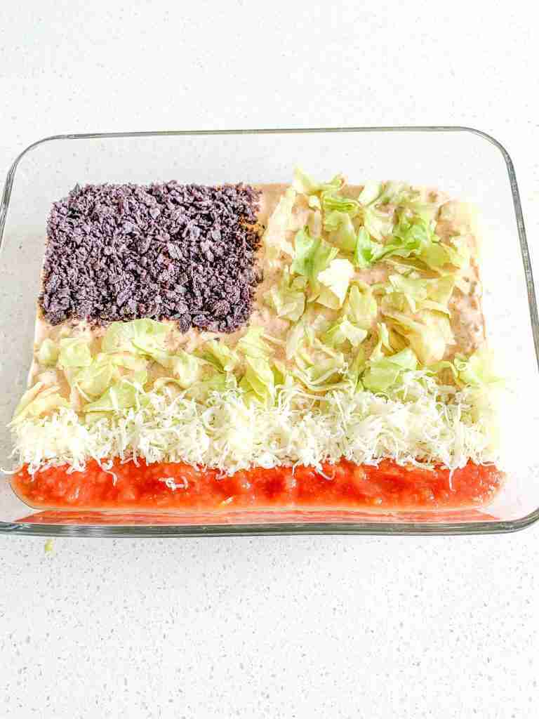 adding stripes to dip to make the flag design