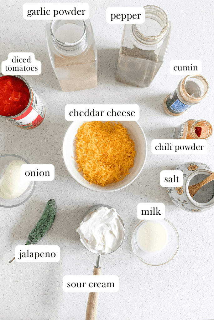 american flag taco dip labeled ingredients copy